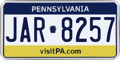 PA license plate JAR8257
