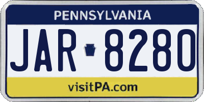 PA license plate JAR8280