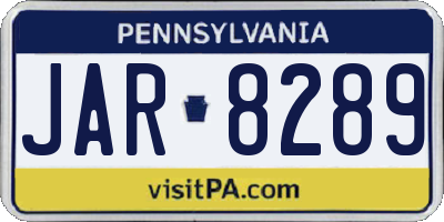 PA license plate JAR8289