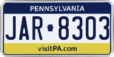 PA license plate JAR8303