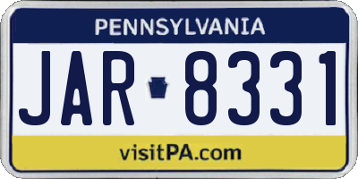PA license plate JAR8331