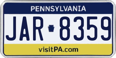 PA license plate JAR8359