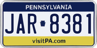 PA license plate JAR8381