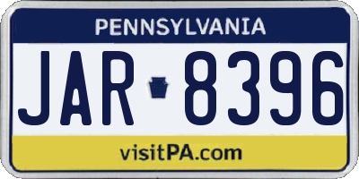 PA license plate JAR8396