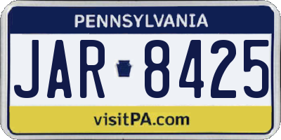 PA license plate JAR8425