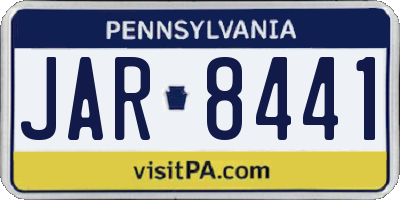 PA license plate JAR8441