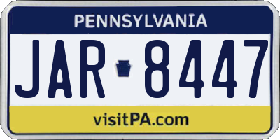 PA license plate JAR8447