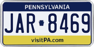 PA license plate JAR8469