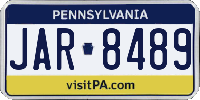 PA license plate JAR8489
