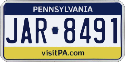 PA license plate JAR8491