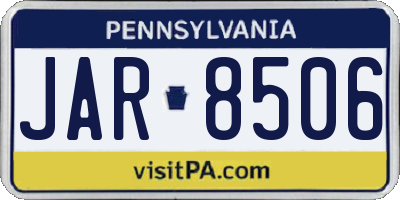 PA license plate JAR8506