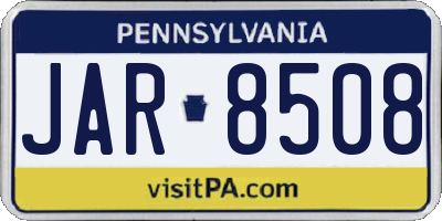 PA license plate JAR8508