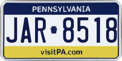 PA license plate JAR8518