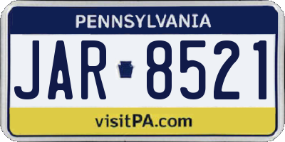 PA license plate JAR8521