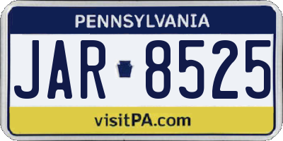 PA license plate JAR8525