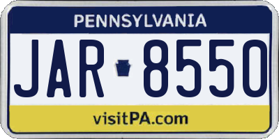 PA license plate JAR8550