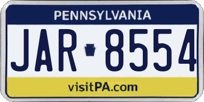 PA license plate JAR8554