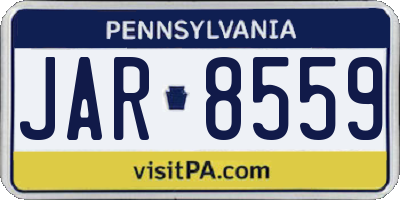 PA license plate JAR8559