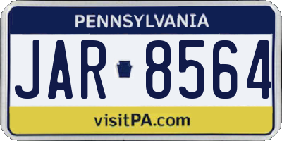 PA license plate JAR8564