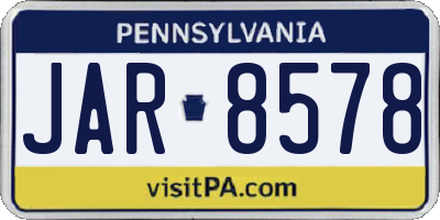 PA license plate JAR8578