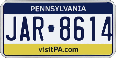 PA license plate JAR8614