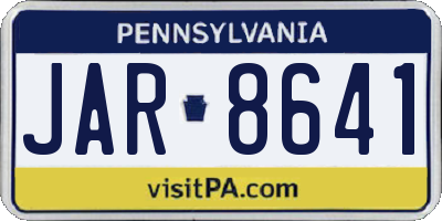 PA license plate JAR8641