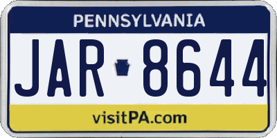 PA license plate JAR8644