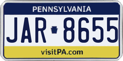 PA license plate JAR8655