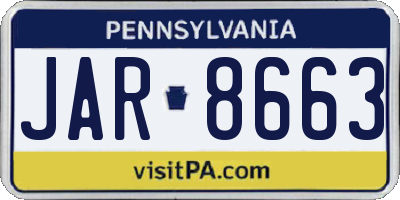 PA license plate JAR8663