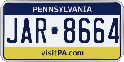 PA license plate JAR8664