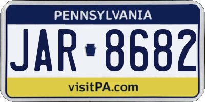 PA license plate JAR8682