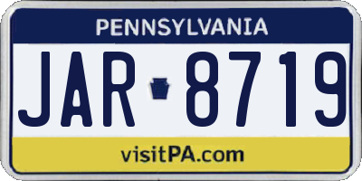 PA license plate JAR8719