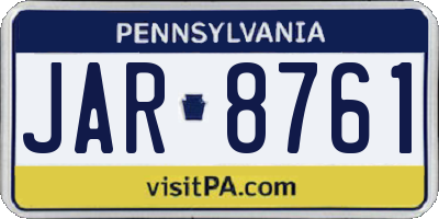 PA license plate JAR8761
