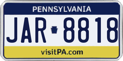 PA license plate JAR8818