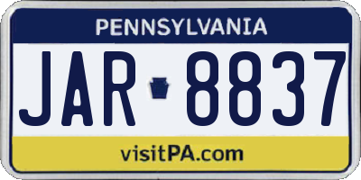 PA license plate JAR8837