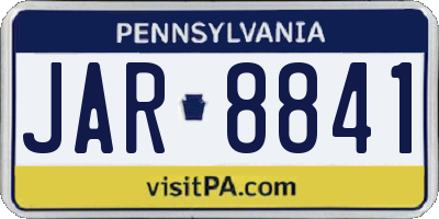 PA license plate JAR8841