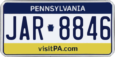 PA license plate JAR8846