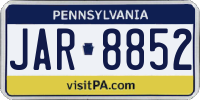PA license plate JAR8852