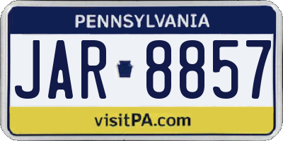 PA license plate JAR8857