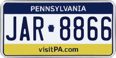 PA license plate JAR8866