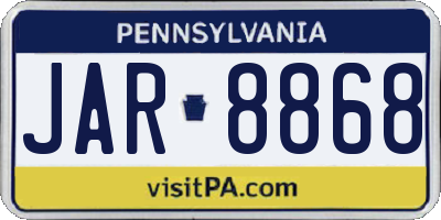 PA license plate JAR8868