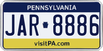 PA license plate JAR8886