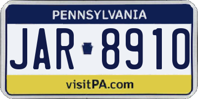 PA license plate JAR8910