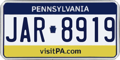 PA license plate JAR8919