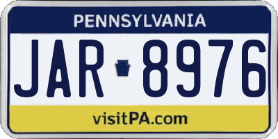 PA license plate JAR8976
