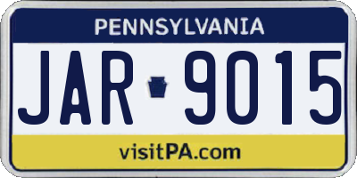 PA license plate JAR9015