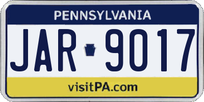 PA license plate JAR9017