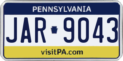 PA license plate JAR9043