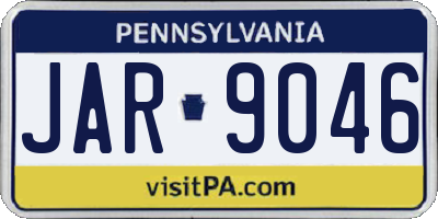 PA license plate JAR9046