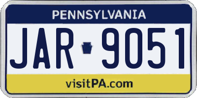 PA license plate JAR9051